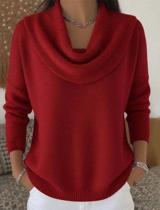 Marie™ | Elegant Cowl Neck Knit Sweater