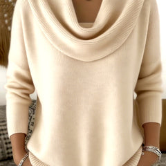 Marie Elegant Cowl Neck Knit Sweater