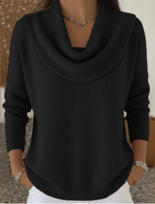 Marie Elegant Cowl Neck Knit Sweater