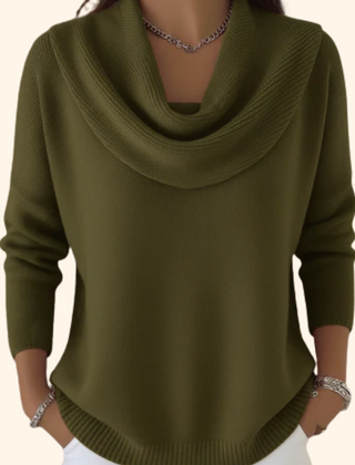 Marie Elegant Cowl Neck Knit Sweater