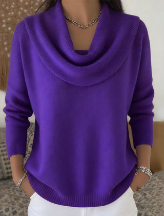 Marie™ | Elegant Cowl Neck Knit Sweater