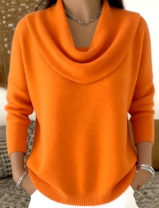 Marie Elegant Cowl Neck Knit Sweater