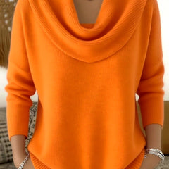 Marie™ | Elegant Cowl Neck Knit Sweater