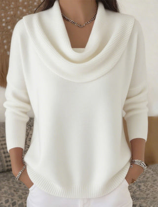 Marie™ | Elegant Cowl Neck Knit Sweater