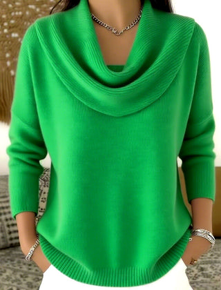 Marie Elegant Cowl Neck Knit Sweater