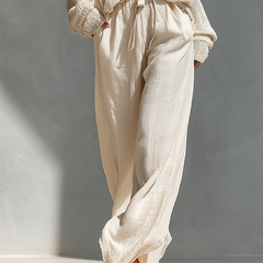 Elyzia™ Off-Shoulder Knit Top and Wide-Leg Pants Set