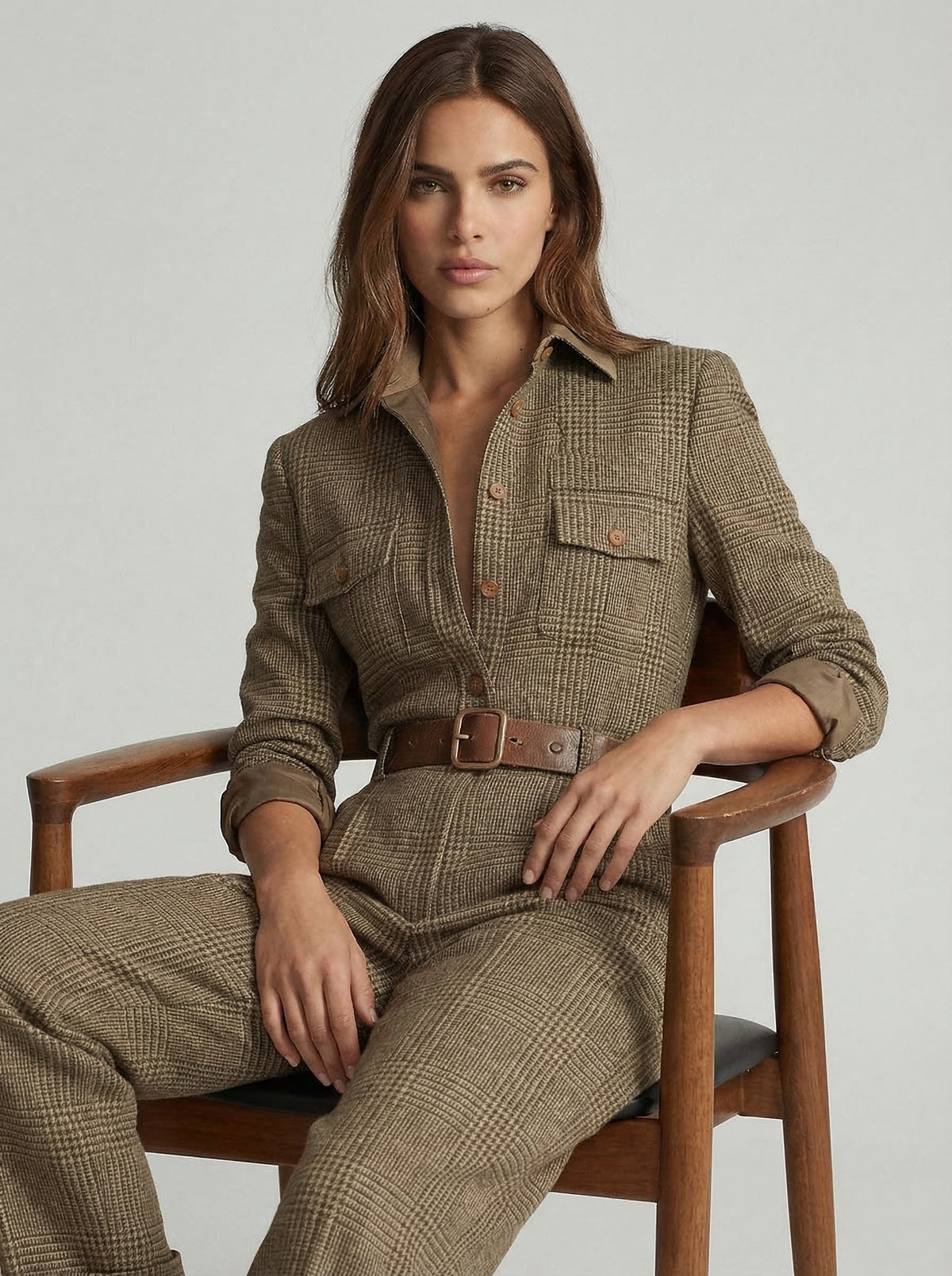 Celia™ Checked Wide-Leg Jumpsuit