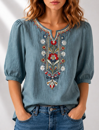 Dalia™ Floral Embroidered Blouse