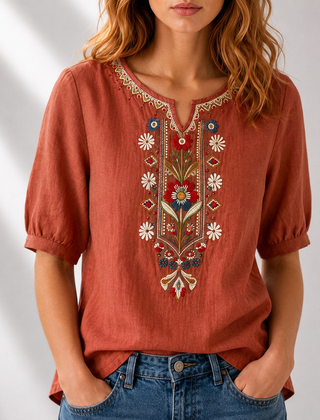 Dalia™ Floral Embroidered Blouse