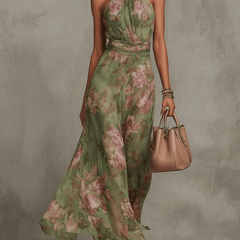 Adèle™ Floral Halter Maxi Dress