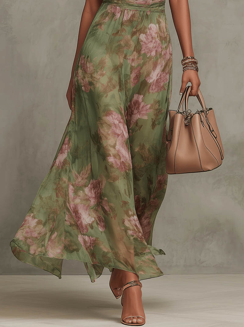 Adèle™ Floral Halter Maxi Dress