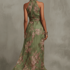Adèle™ Floral Halter Maxi Dress