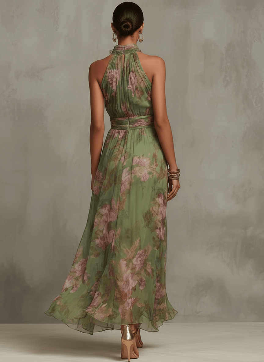 Adèle™ Floral Halter Maxi Dress