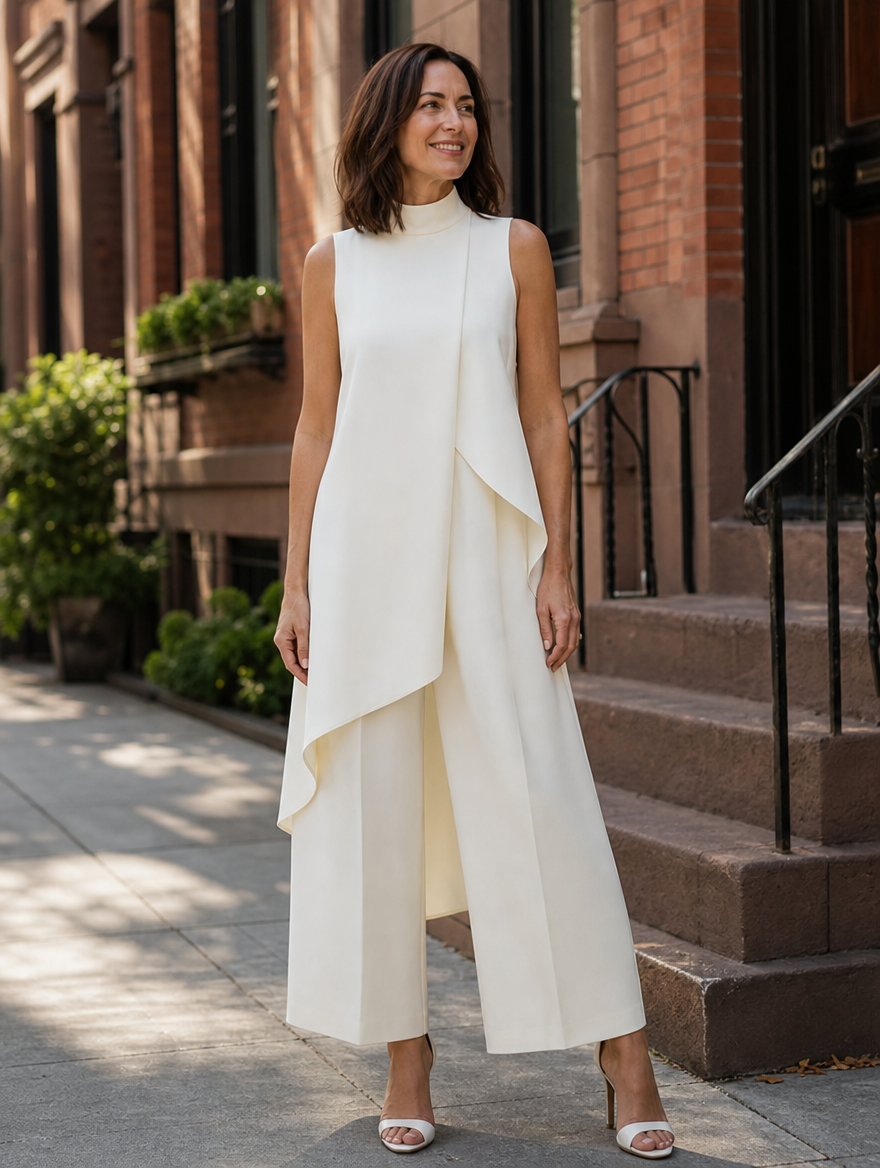 Imogen™ Sculpted High-Neck Wide-Leg Jumpsuit