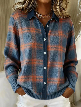 Haley™ | Cozy Plaid Knit Cardigan