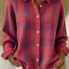 Haley™ | Cozy Plaid Knit Cardigan