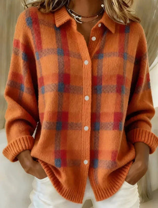 Haley™ | Cozy Plaid Knit Cardigan