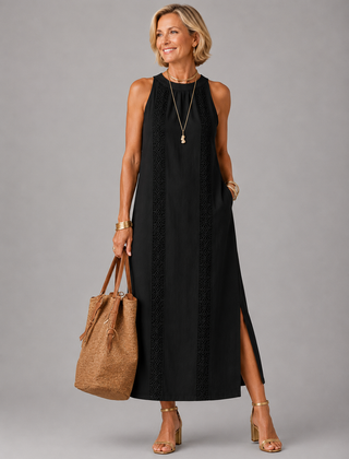 Emberly™ Relaxed Embroidered Midi Dress