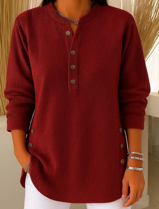 Renata™ | Ribbed Button Detail Tunic