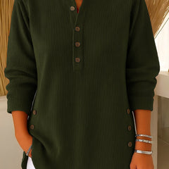 Renata™ | Ribbed Button Detail Tunic