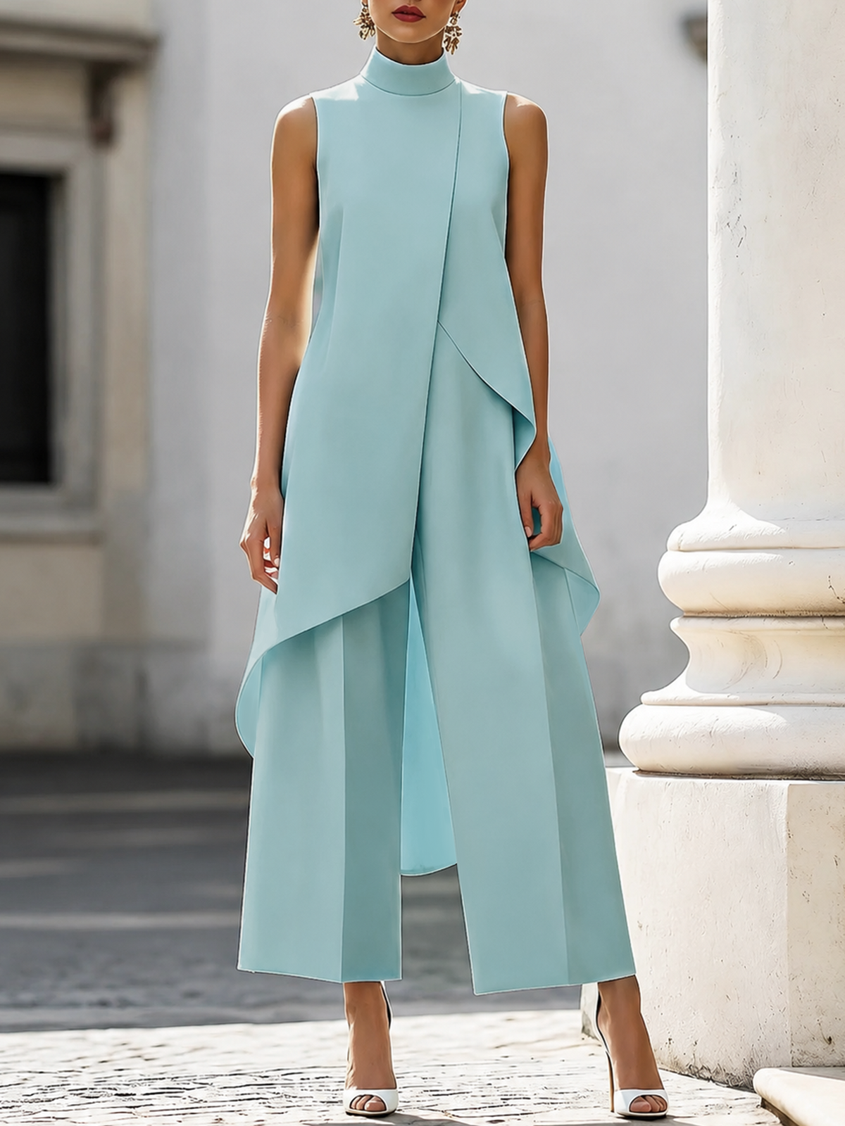 Imogen™ Sculpted High-Neck Wide-Leg Jumpsuit