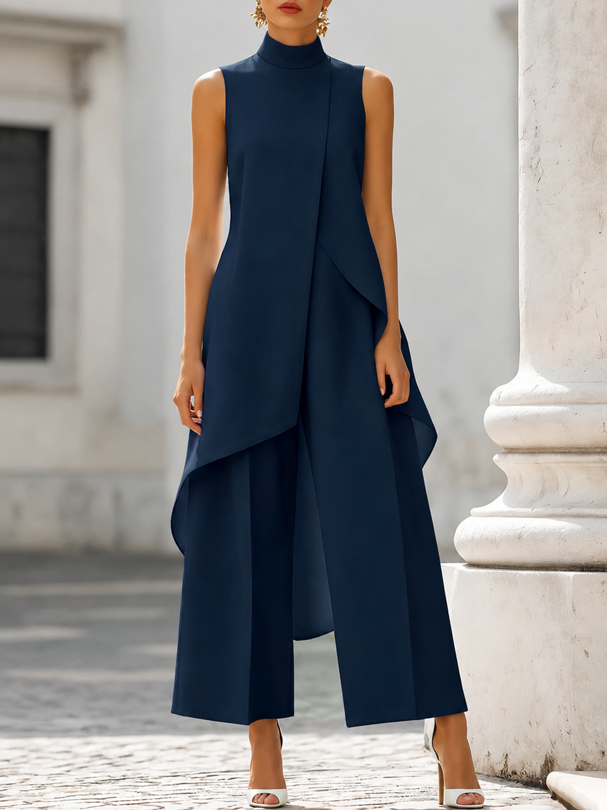 Annabella™ Elegant Drape Long Jumpsuit