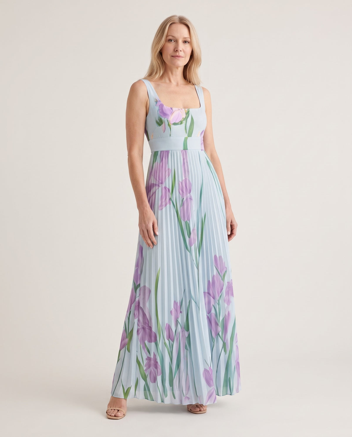 Barbara Garden Elegance Dress - Light Blue