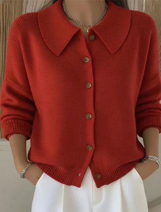 Amara Classic Collared Knit Cardigan