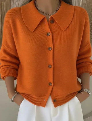 Amara Classic Collared Knit Cardigan