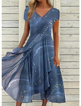 Josephine™ | Elegant V-Neck Midi Dress