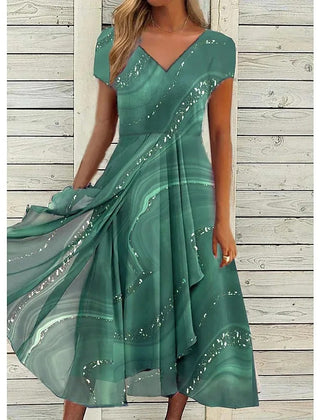 Josephine™ | Elegant V-Neck Midi Dress