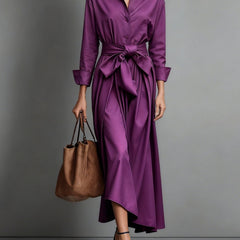 Marise™ Elegant Maxi Dress with Bow Detail