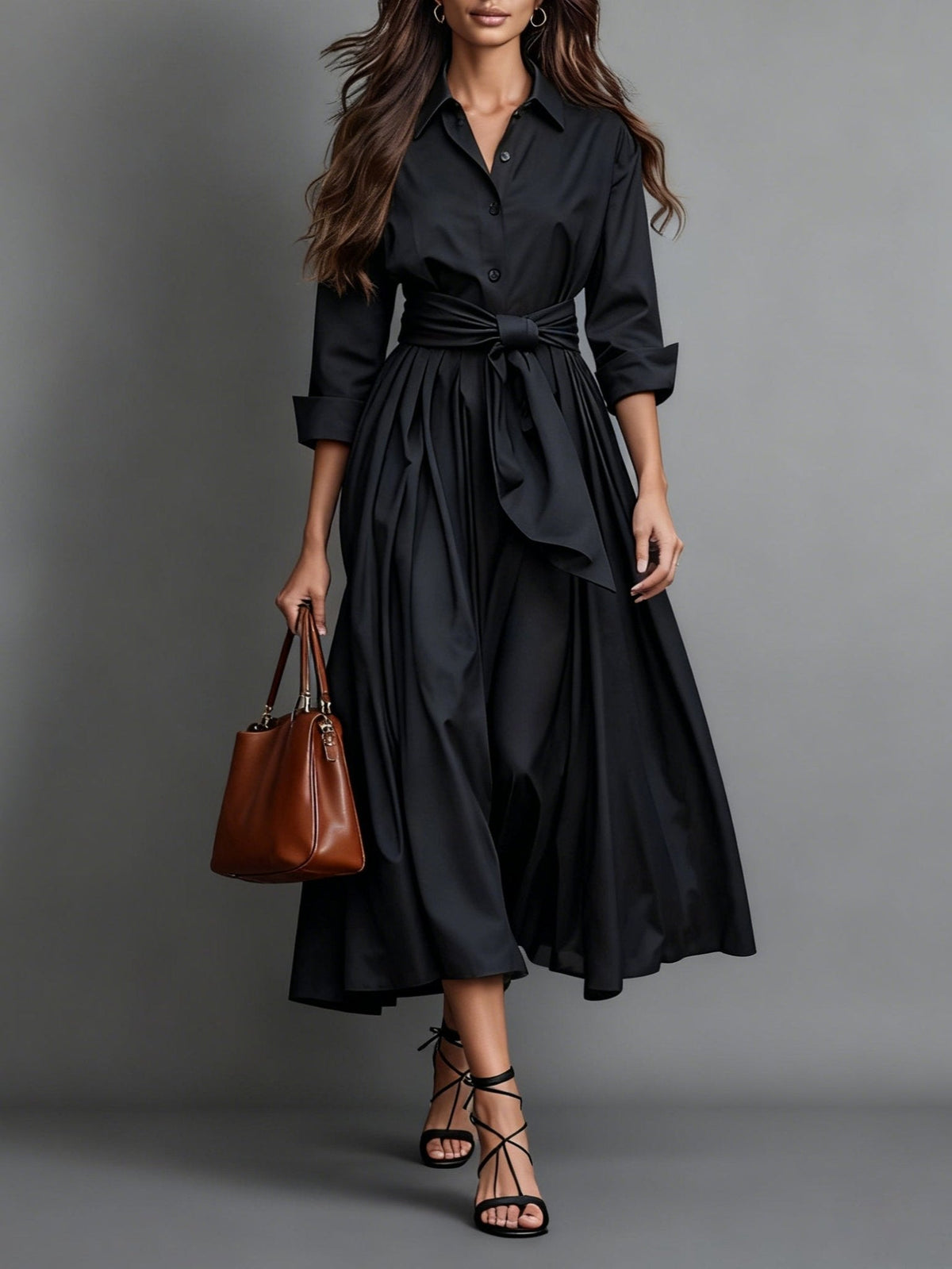 Marise™ Elegant Maxi Dress with Bow Detail