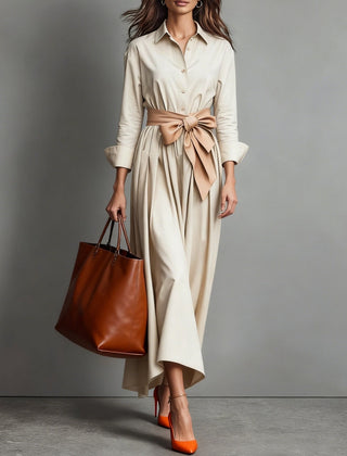 Marise™ Elegant Maxi Dress with Bow Detail