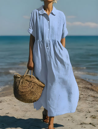 Davina™ Cotton Button Shirt Dress