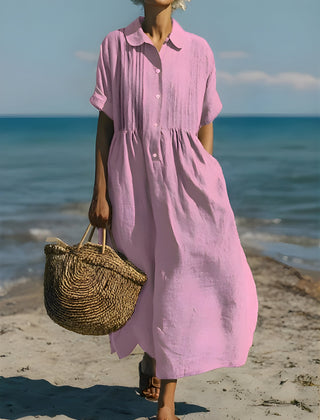 Davina™ Cotton Button Shirt Dress