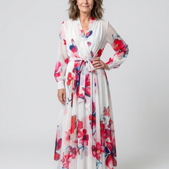 Lillian™ Floral Long Sleeve Wrap Maxi Dress