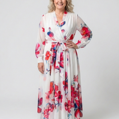 Lillian™ Floral Long Sleeve Wrap Maxi Dress