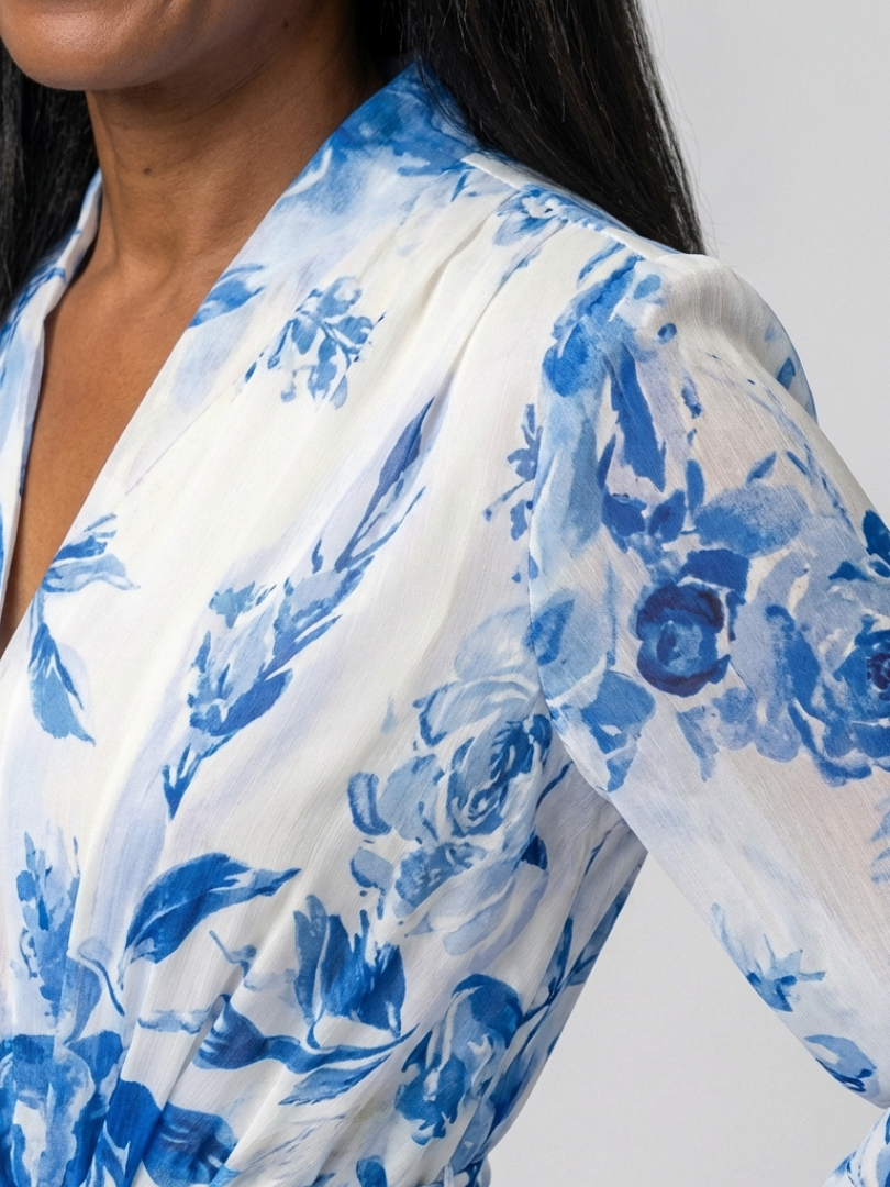 Lillian™ Floral Long Sleeve Wrap Maxi Dress