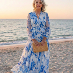 Lillian™ Floral Long Sleeve Wrap Maxi Dress