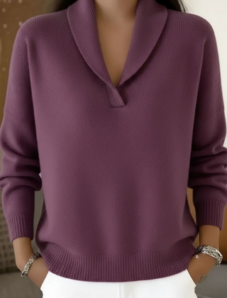 Isabelle™ | Elegant Shawl Collar Knit Jumper