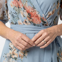 Elowen™ Floral Wrap V Neck Maxi Dress