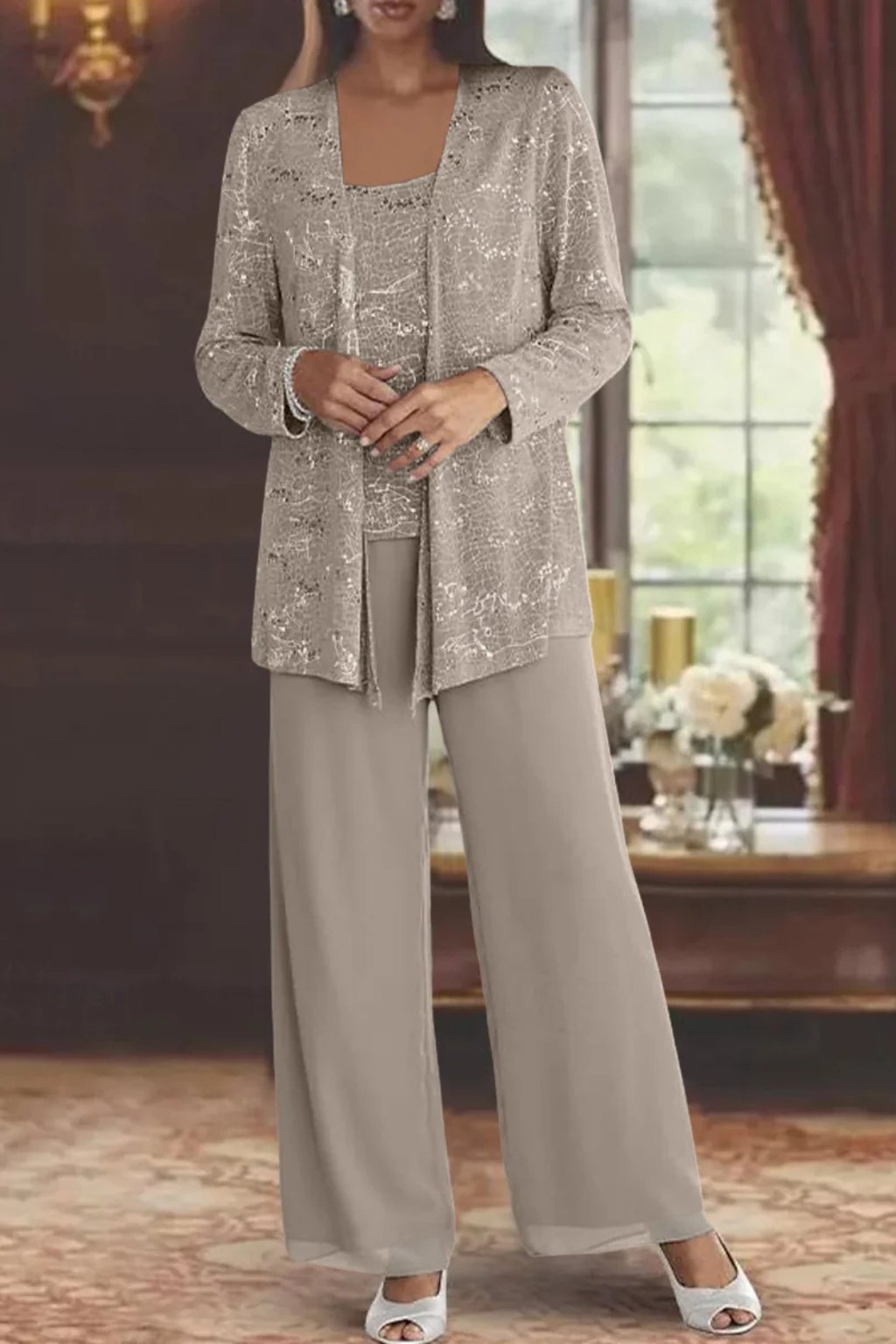 Luna™ Elegant Layered Three-Piece Pants Set