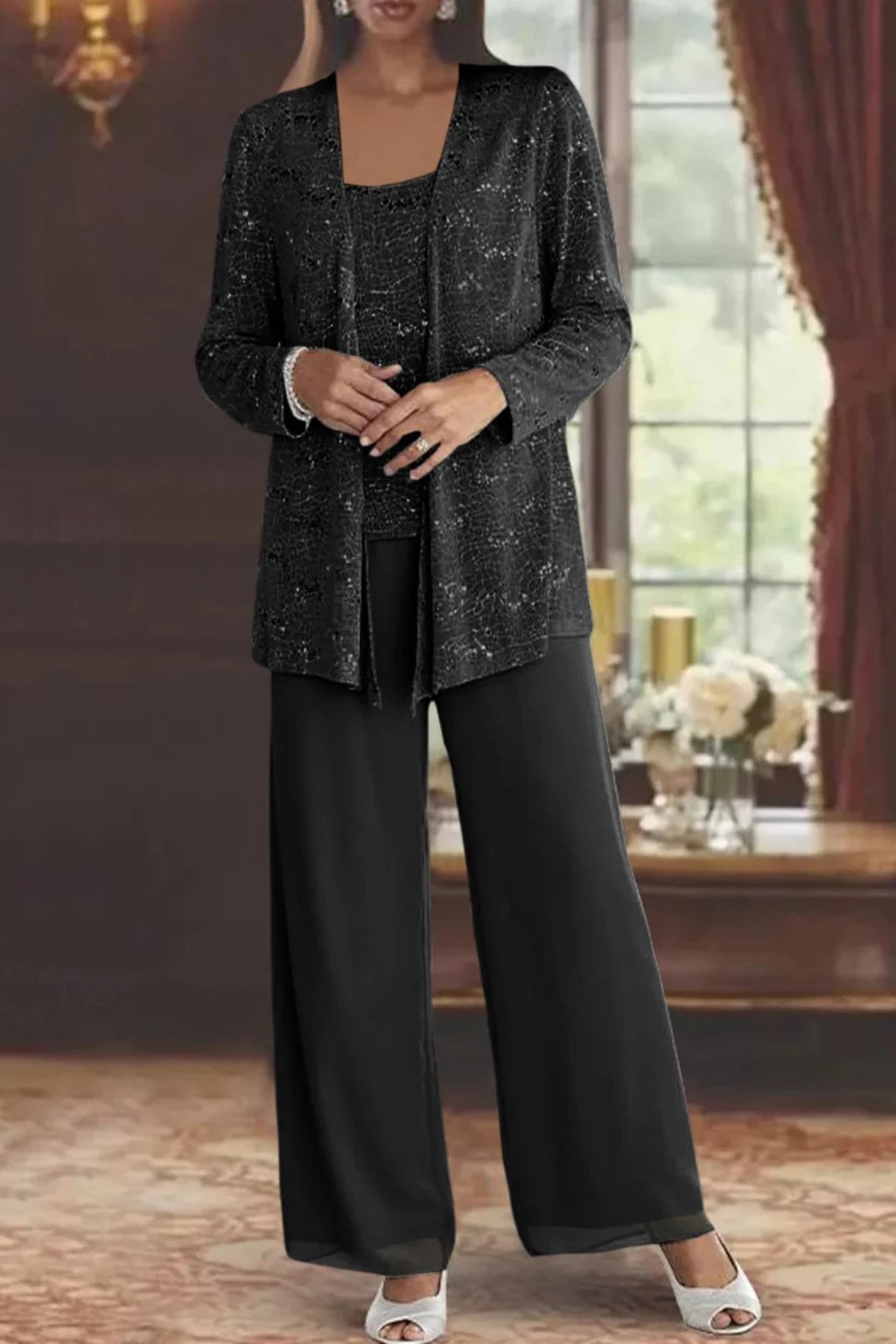 Luna™ Elegant Layered Three-Piece Pants Set