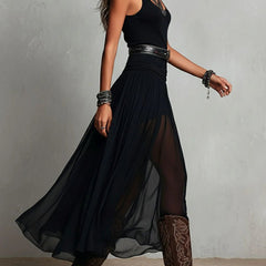 Jolie™ Sleeveless Tank Top with Tulle Skirt Maxi Dress