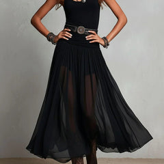 Jolie™ Sleeveless Tank Top with Tulle Skirt Maxi Dress