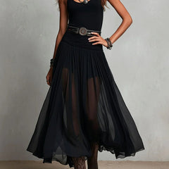 Jolie™ Sleeveless Tank Top with Tulle Skirt Maxi Dress